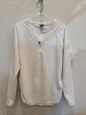 SnapperRock Womens White 1/2 Zip LS Rash Top Size XS